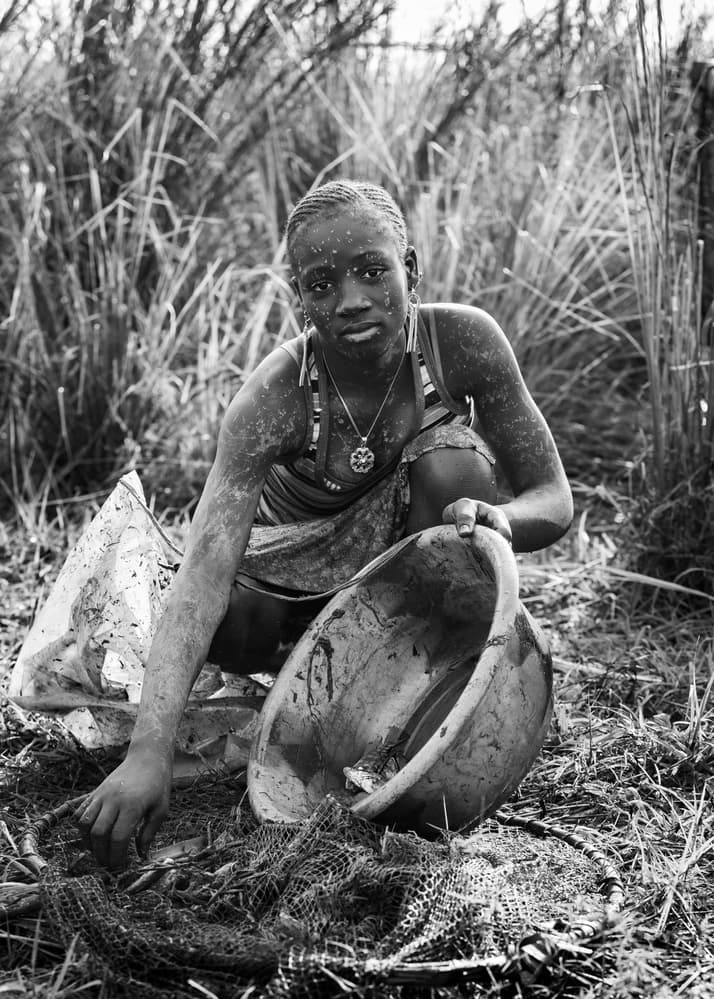 African Girl Fishing by Regard2 — canvas wall art