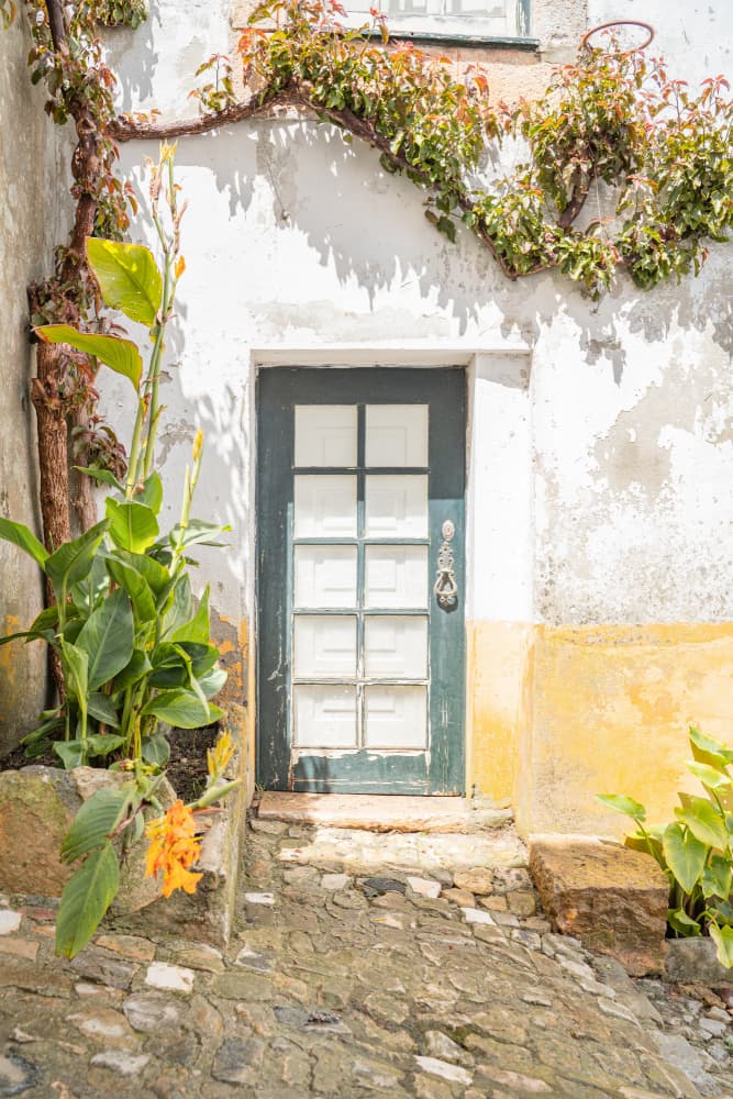 Rustic Green Doorway by Henrike Schenk — canvas wall art