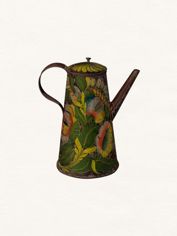 Vintage Floral Watering Can by Wild Violets — canvas wall art