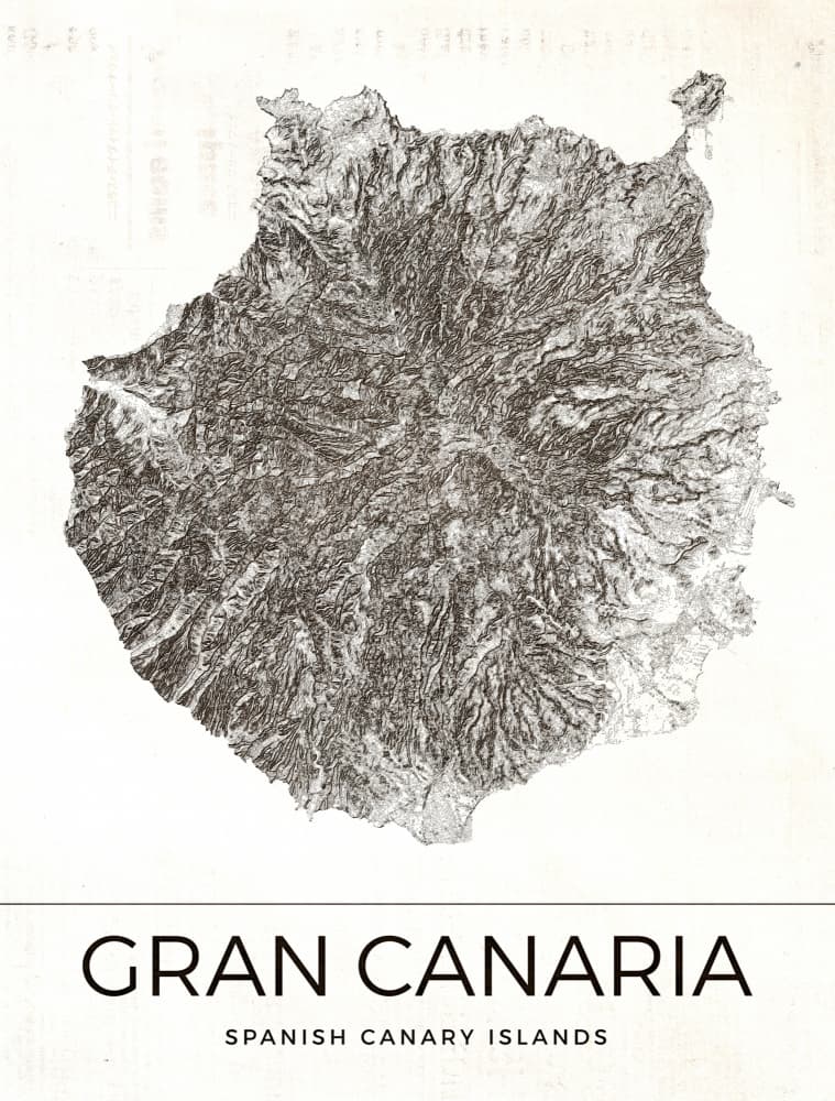 Gran Canaria Topographic Map by Nicholas — canvas wall art