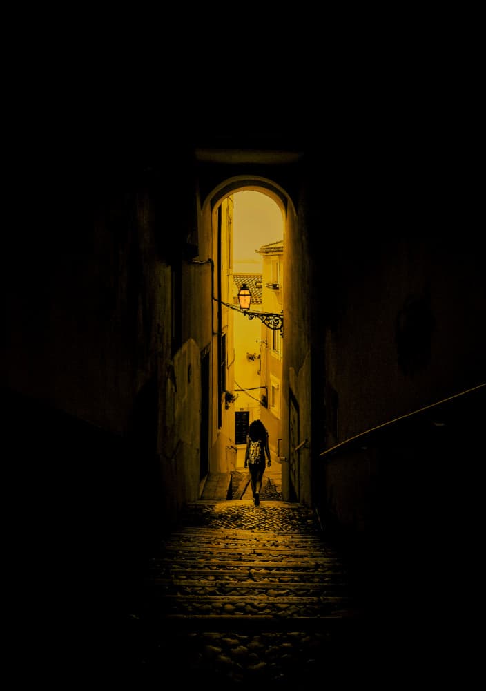 Golden Light Through Arch by Molly Fu APA — canvas wall art