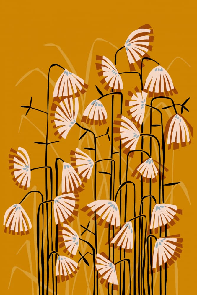 Golden Autumn Reeds by Annick — canvas wall art