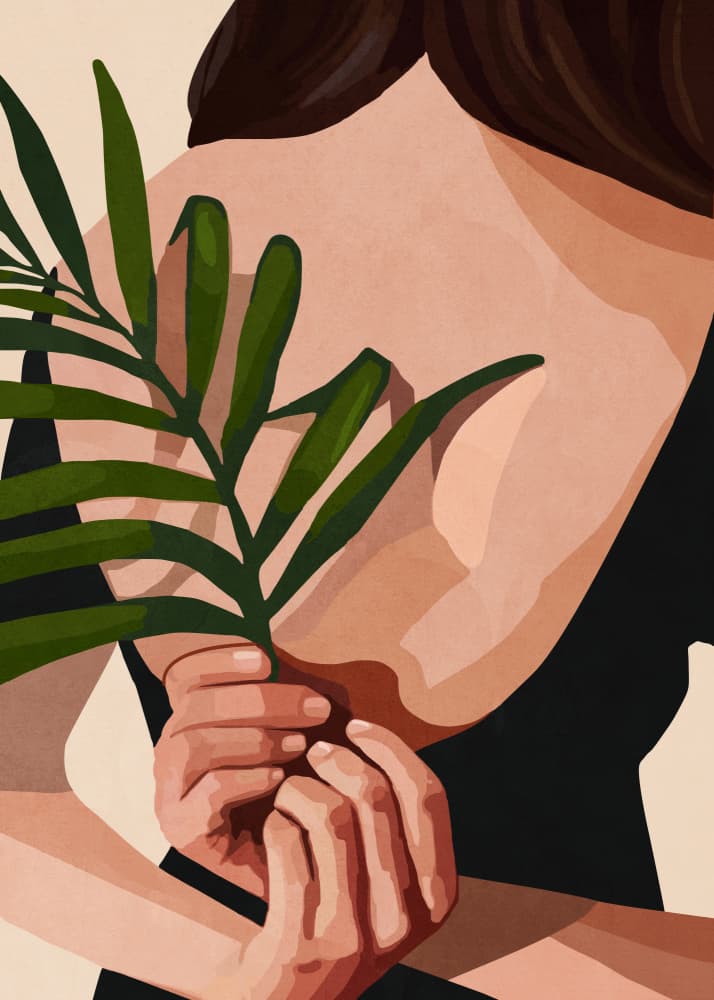 Elegant Leaf Embrace by City Art — canvas wall art