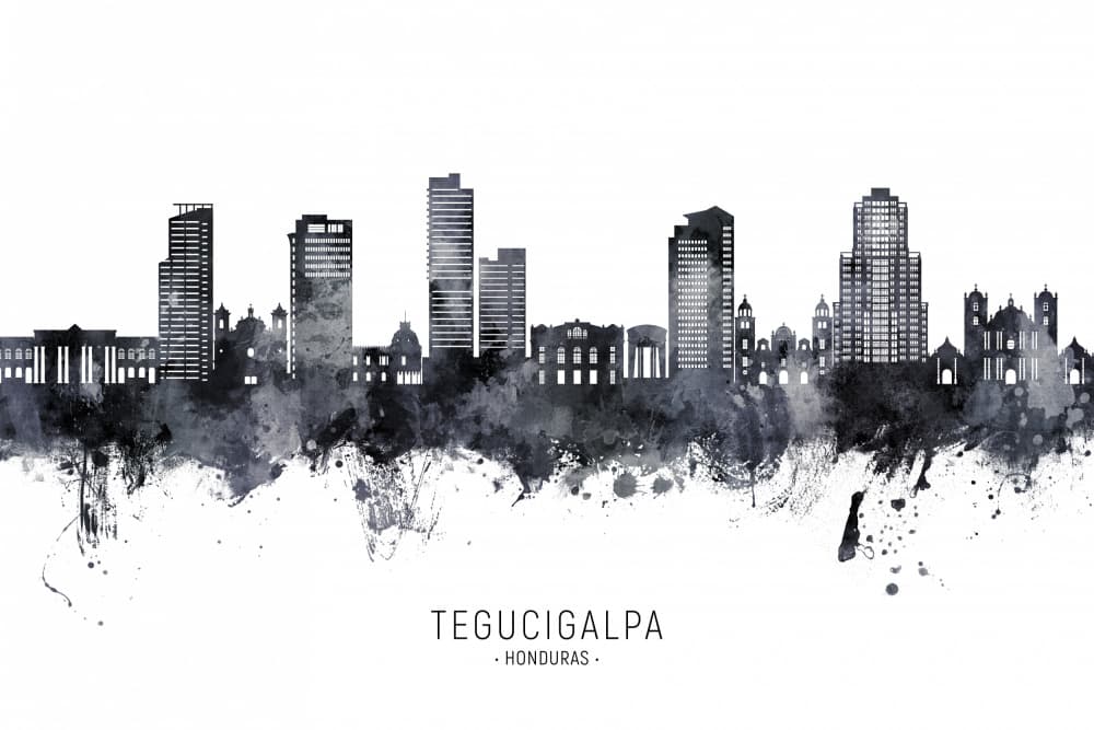 Tegucigalpa Urban Skyline by Michael Tompsett — canvas wall art