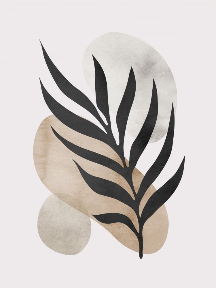 Black Leaf Organic Shapes by Vitor Costa — canvas wall art