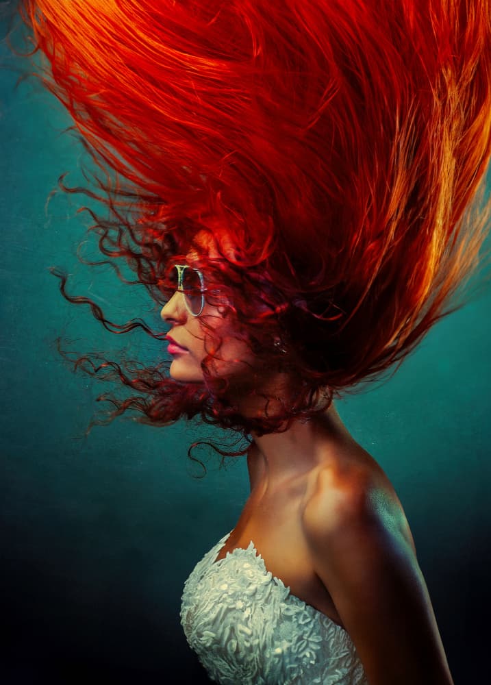 Dynamic Red Hair Woman by Oren Hayman — canvas wall art