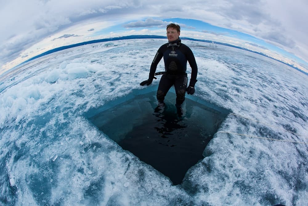 Ice Diver Adventure by Andrey Narchuk — canvas wall art