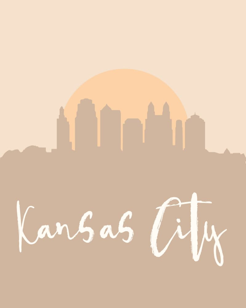Kansas City Sunset Cityscape by Emiliano Deificus — canvas wall art