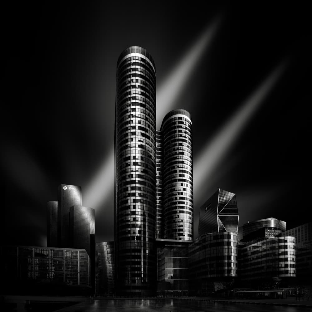 Dramatic Urban Towers by Haggard — canvas wall art