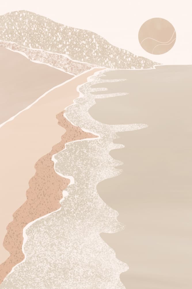 Peaceful Beach Sunset by Melloi Art Prints — canvas wall art