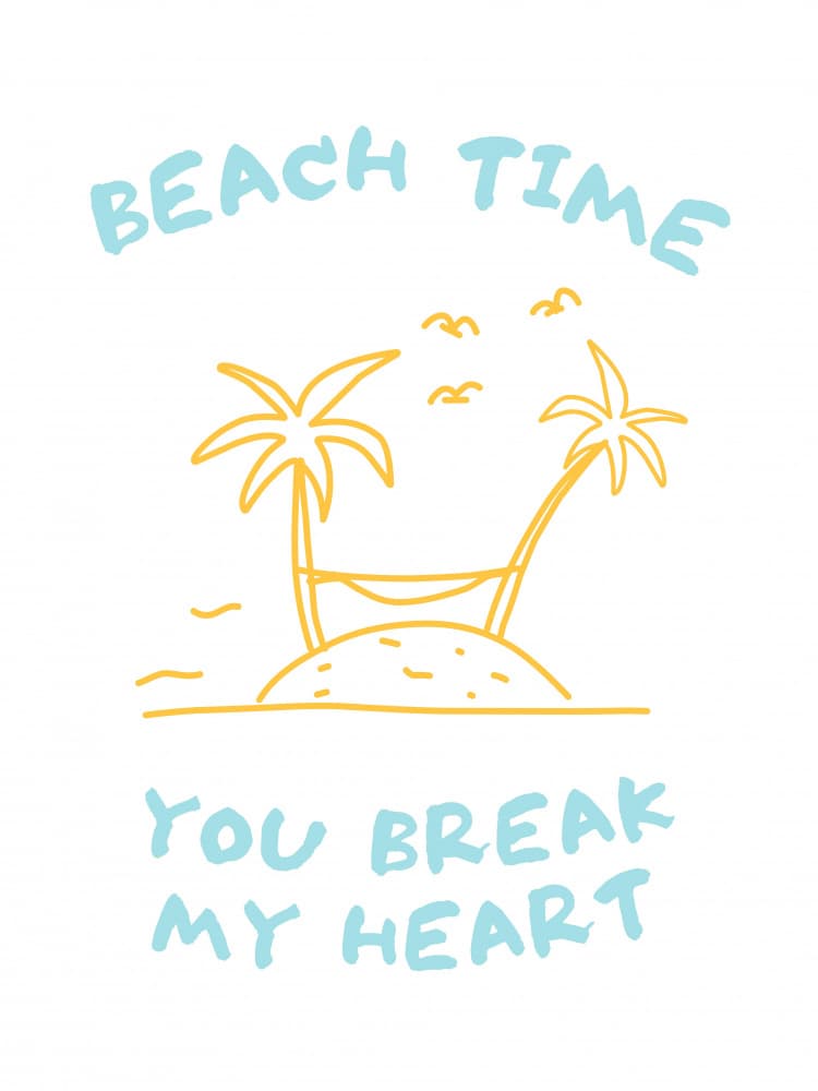 Beach Time Island Heart by Ohkimiko — canvas wall art