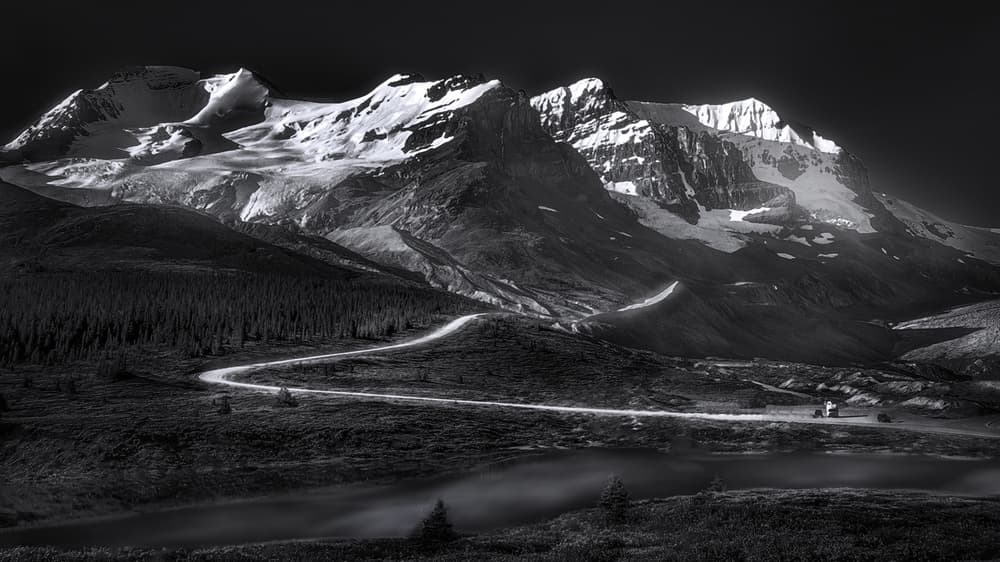 Majestic Mountain Road by Alex Lu — canvas wall art