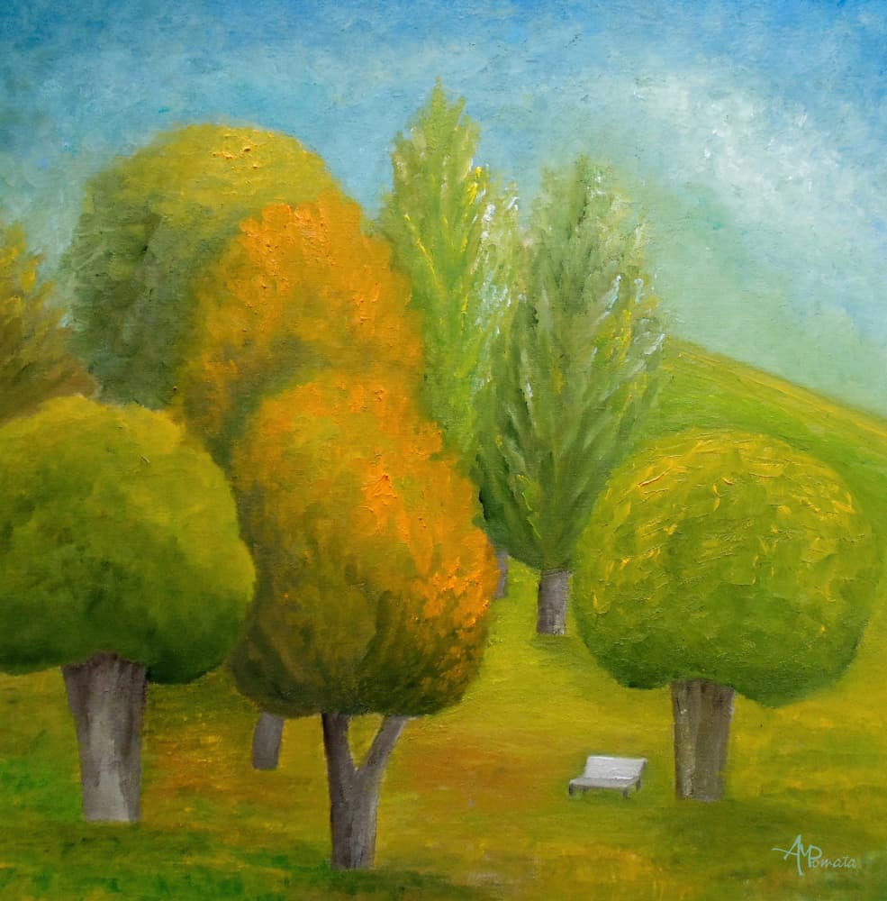 Peaceful Autumn Park by Angeles M. Pomata — canvas wall art