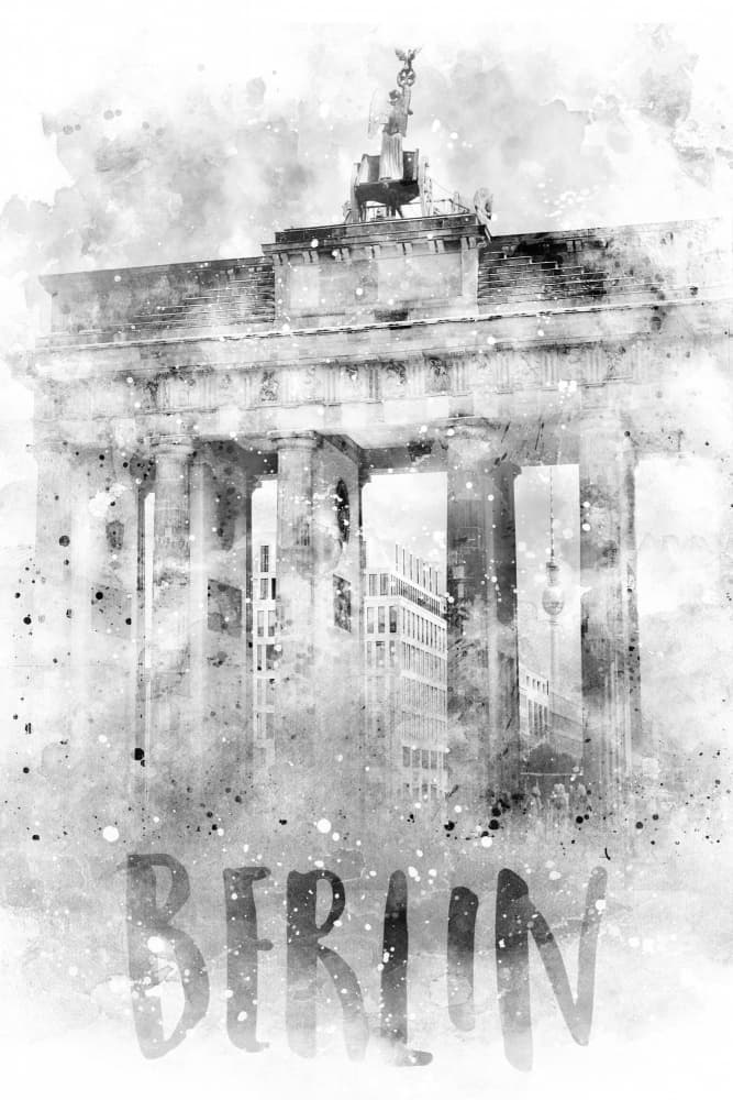 Berlin Brandenburg Gate Watercolor by Melanie Viola — canvas wall art