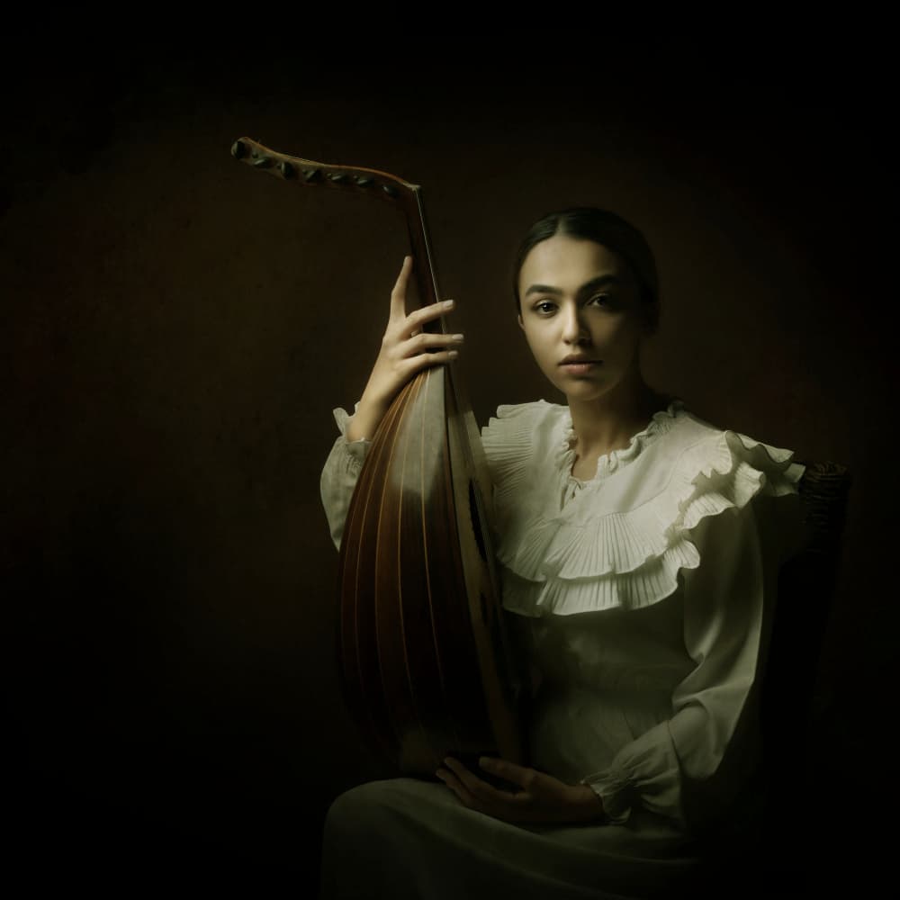 Graceful Oud Portrait by Moein Hasheminasab — canvas wall art