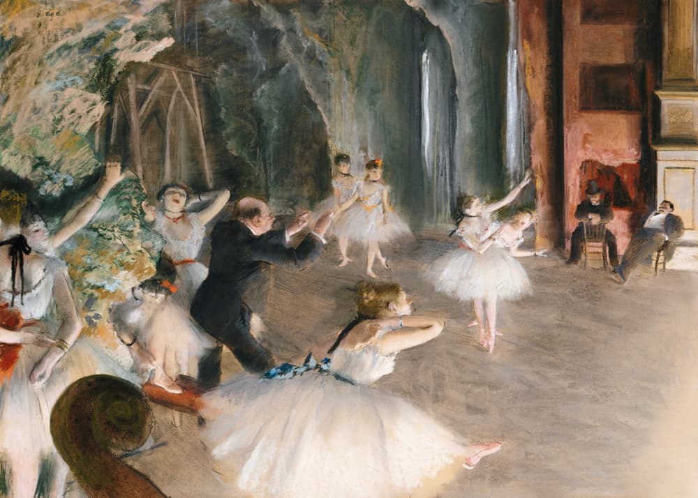The Rehearsal Onstage by Edgar Degas — canvas wall art