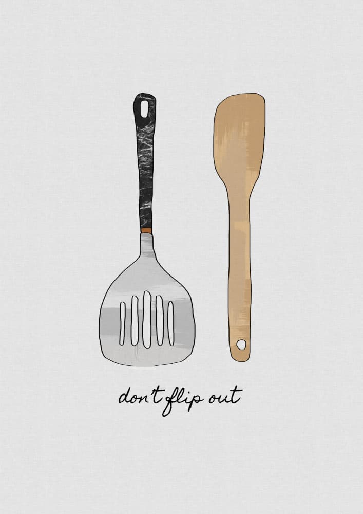 Don't Flip Out Kitchen by Orara Studio — canvas wall art