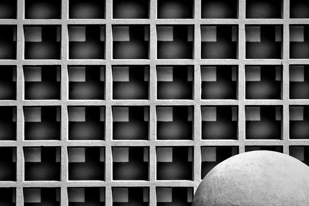 Geometric Grid and Dome by Hans-Wolfgang Hawerkamp — canvas wall art