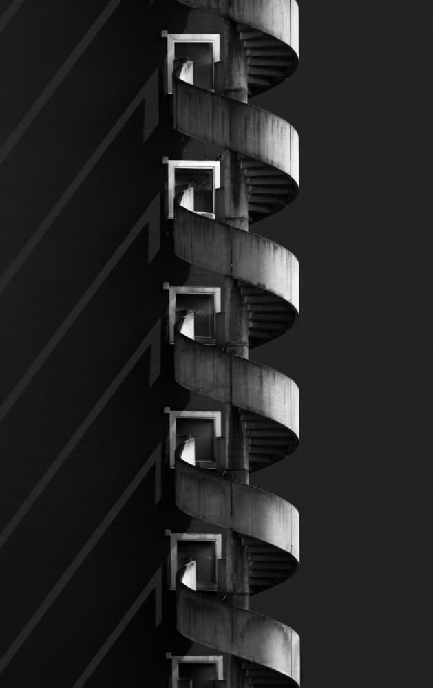 Brutalist Spiral Stairs by Streiff Marcel — canvas wall art