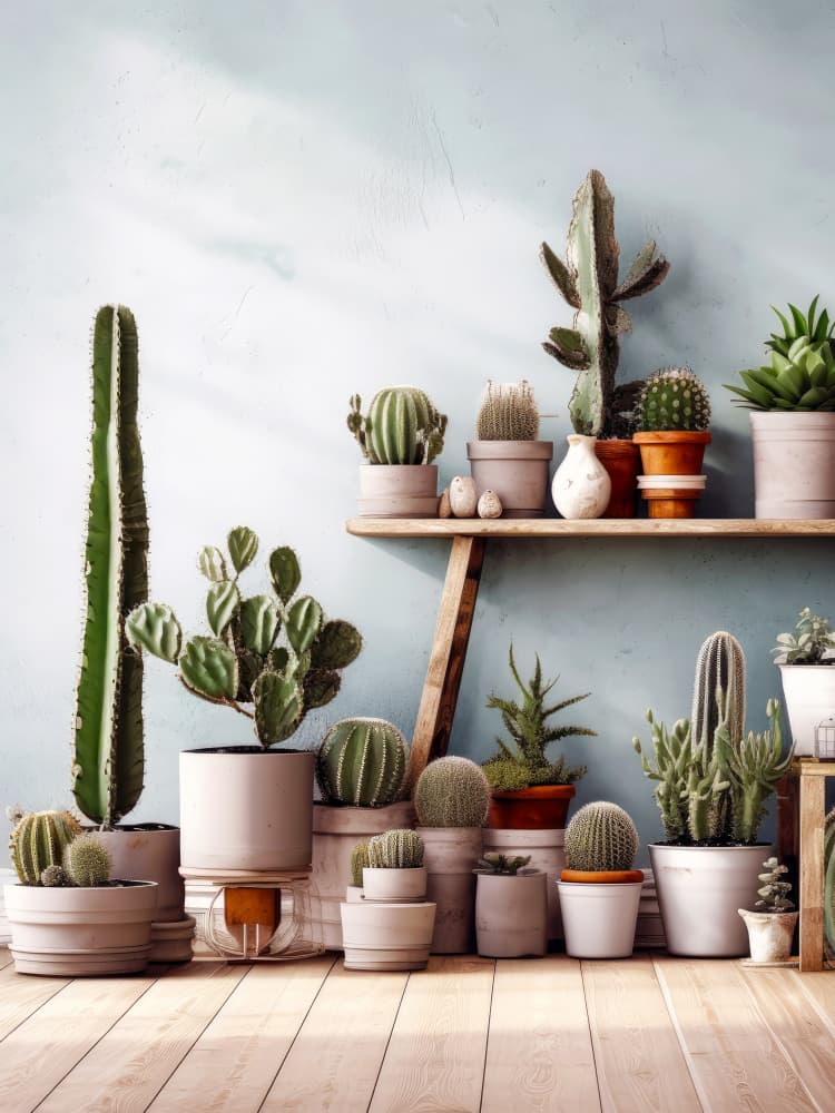 Indoor Cactus Garden by Justyna Jaszke — canvas wall art