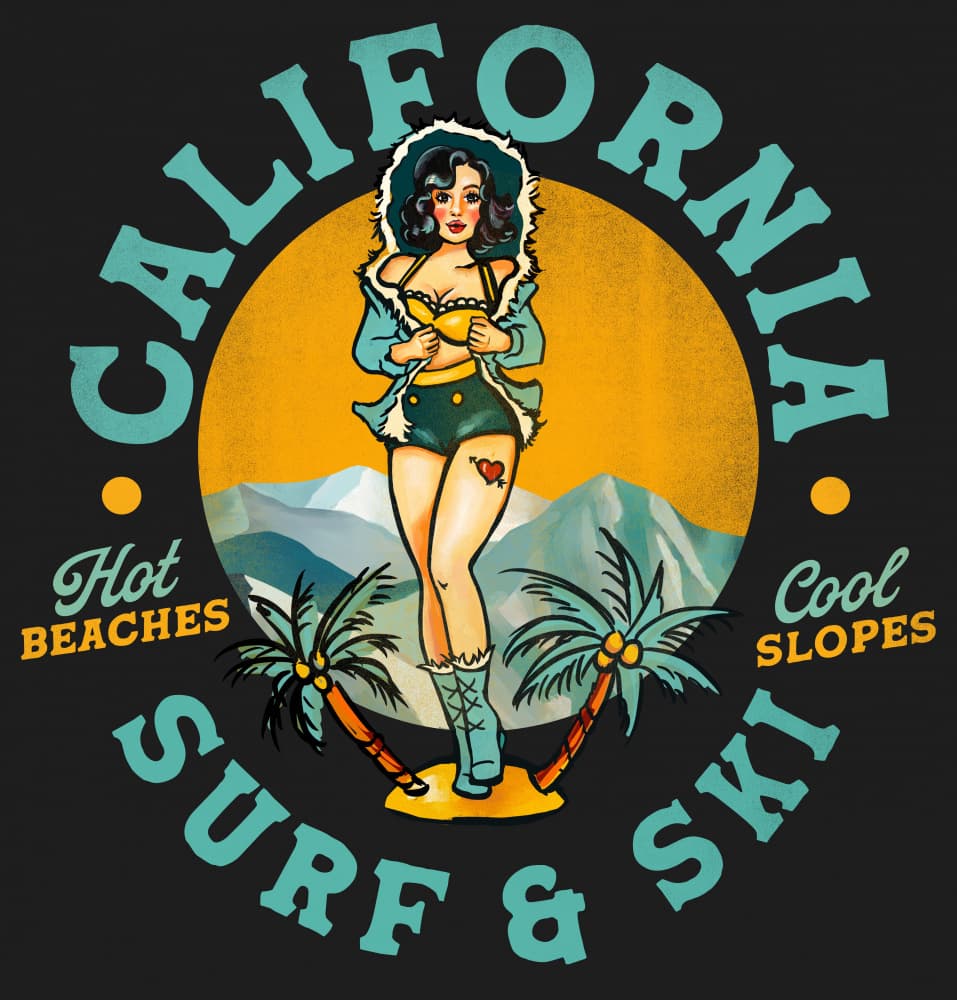 Cali Surf Ski Fix.png by The Whiskey Ginger — canvas wall art