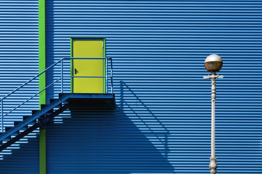 Vibrant Architectural Shadows by Jois Domont ( J.L.G.) — canvas wall art