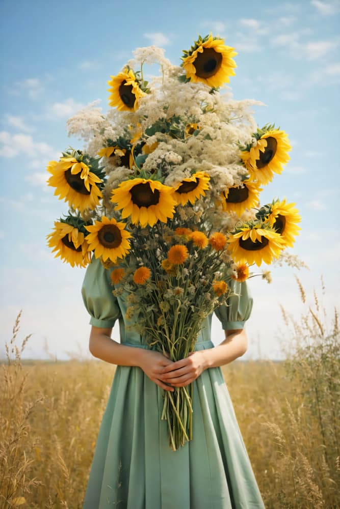 Dreamy Summer Sunflowers by Annika Persson — canvas wall art
