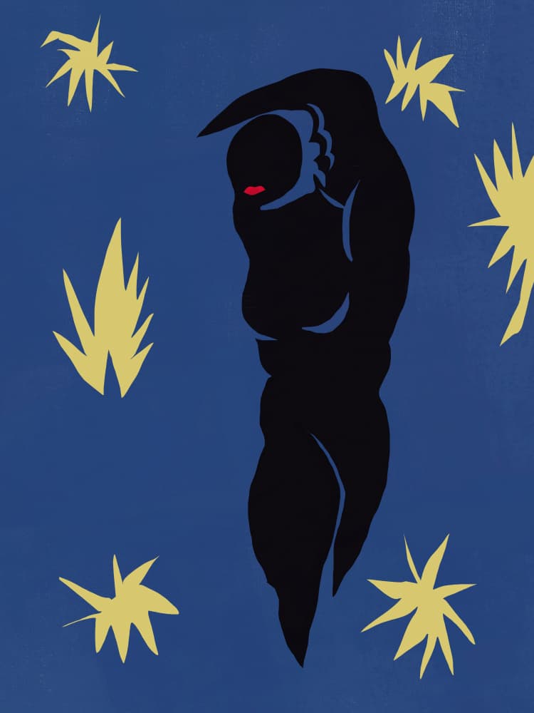 Night Figure Red Lips by Little Dean — canvas wall art
