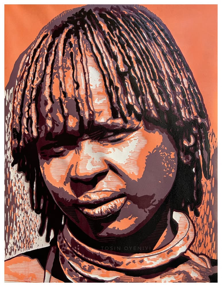 Serene Youth Portrait by Tosin Oyeniyi — canvas wall art