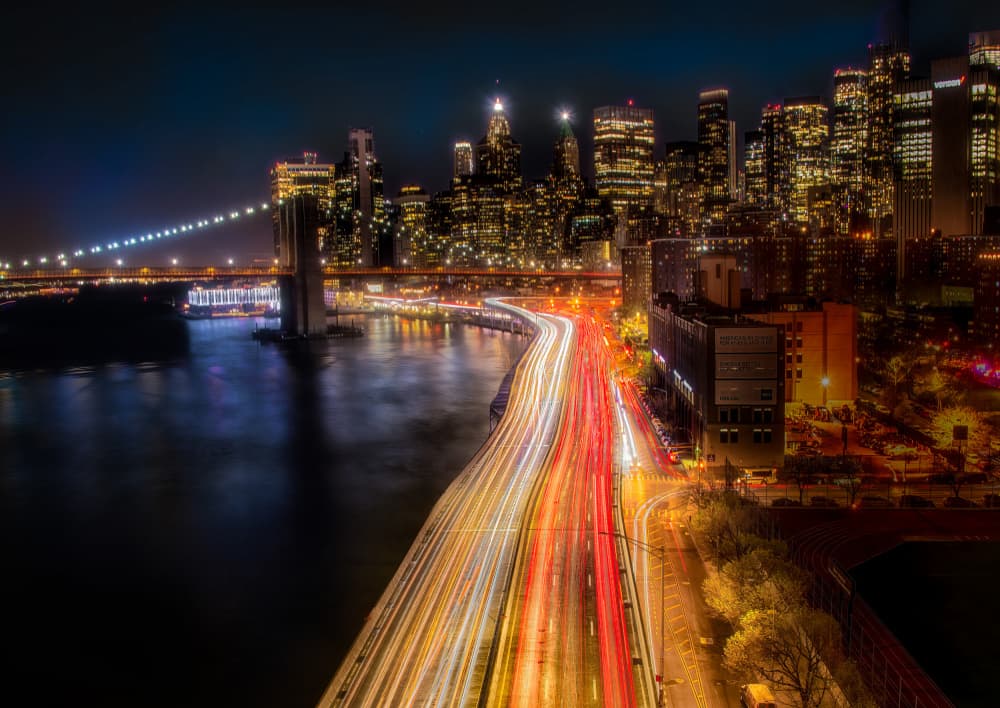 Dynamic City Lights by Ken Liang — canvas wall art