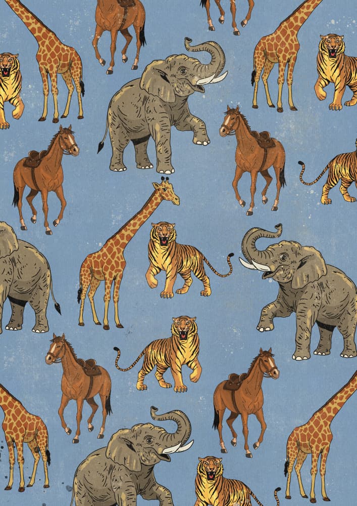 Playful Animals Pattern by Nicholas — canvas wall art