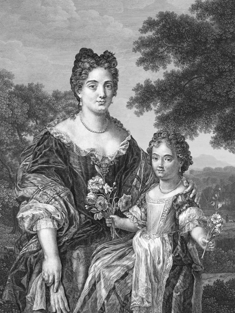 Elegant Mother Child Portrait by Marja van den Hurk — canvas wall art