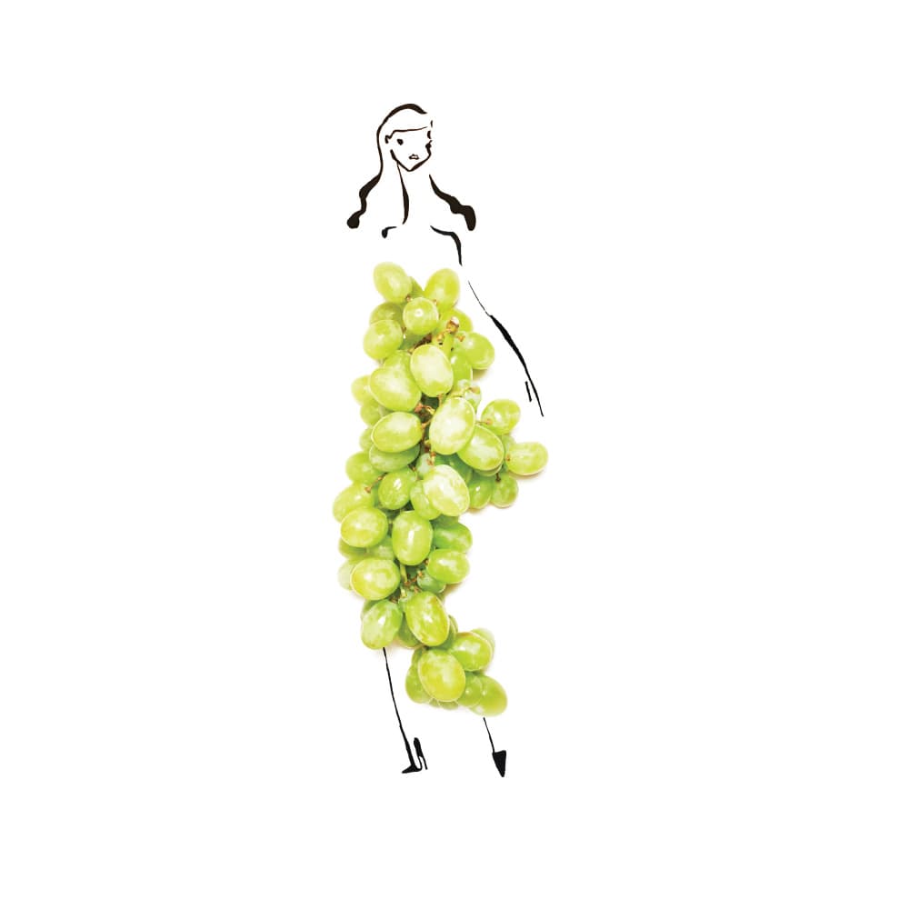 Green Grape Fashion by Gretchen Roehrs — canvas wall art