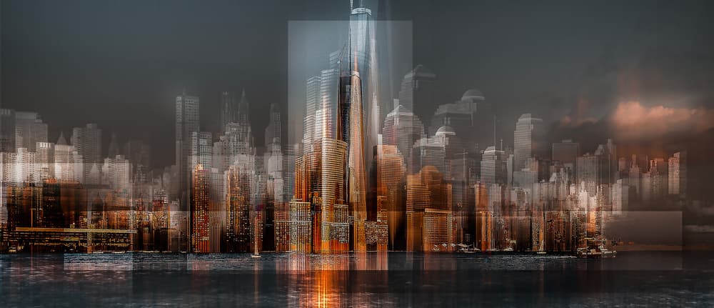 Abstract City Reflections by Carmine Chiriacò — canvas wall art