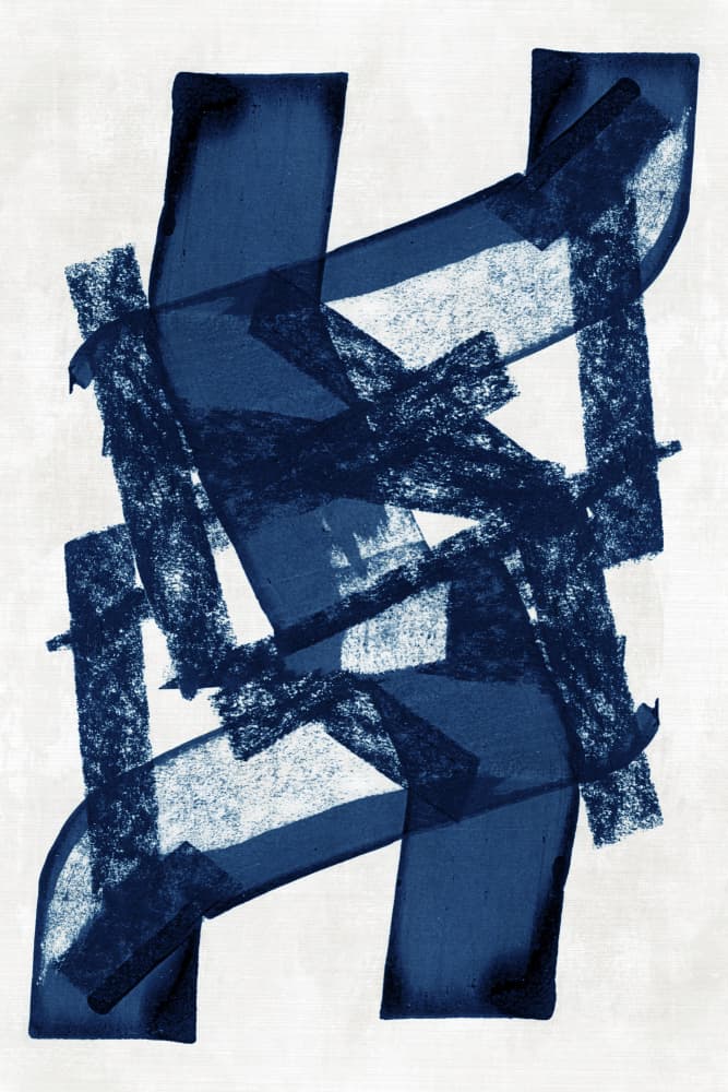 Deep Blue Abstract Shapes by cartissi — canvas wall art