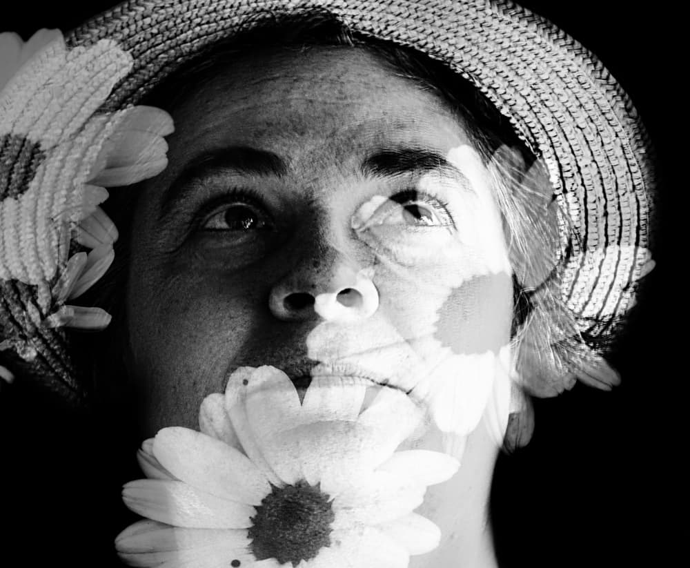 Dreamy Floral Portrait by Ylva Sjögren — canvas wall art