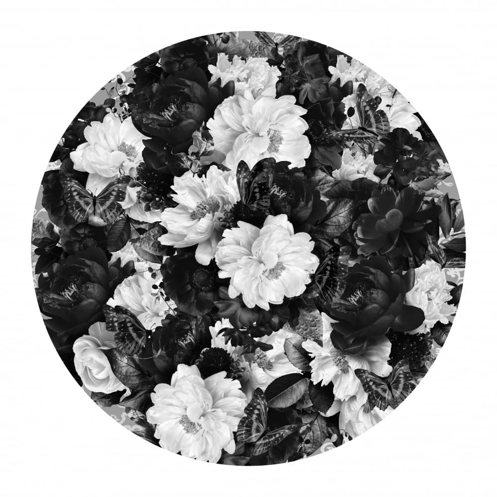 Monochrome Peonies and Butterflies by Sue Skellern — canvas wall art