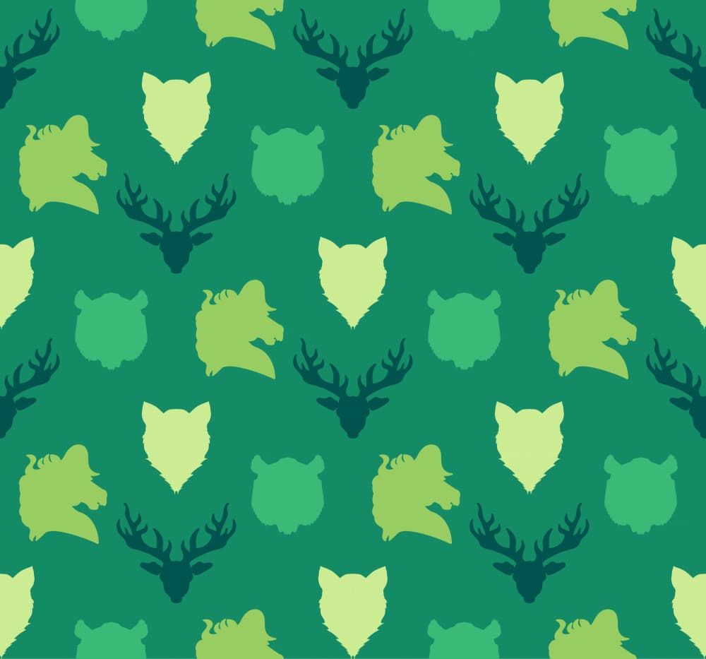 Forest Animal Silhouettes by Marika Barsrsind — canvas wall art