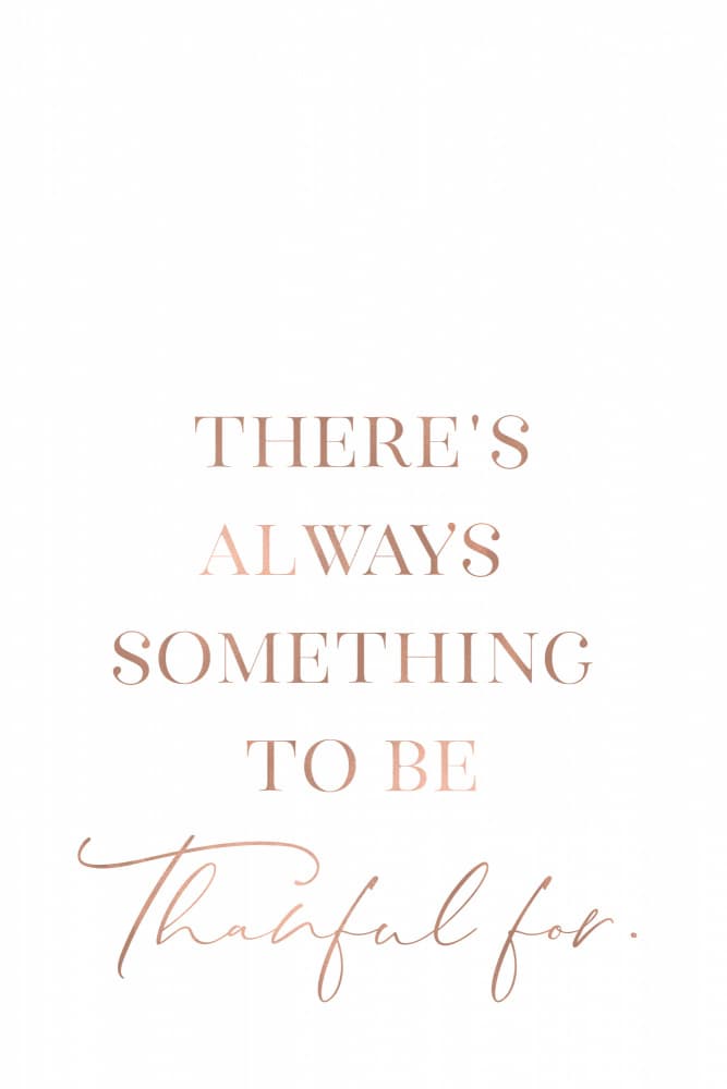 Thankful Rose Gold Quote by Rosana Laiz Blursbyai — canvas wall art