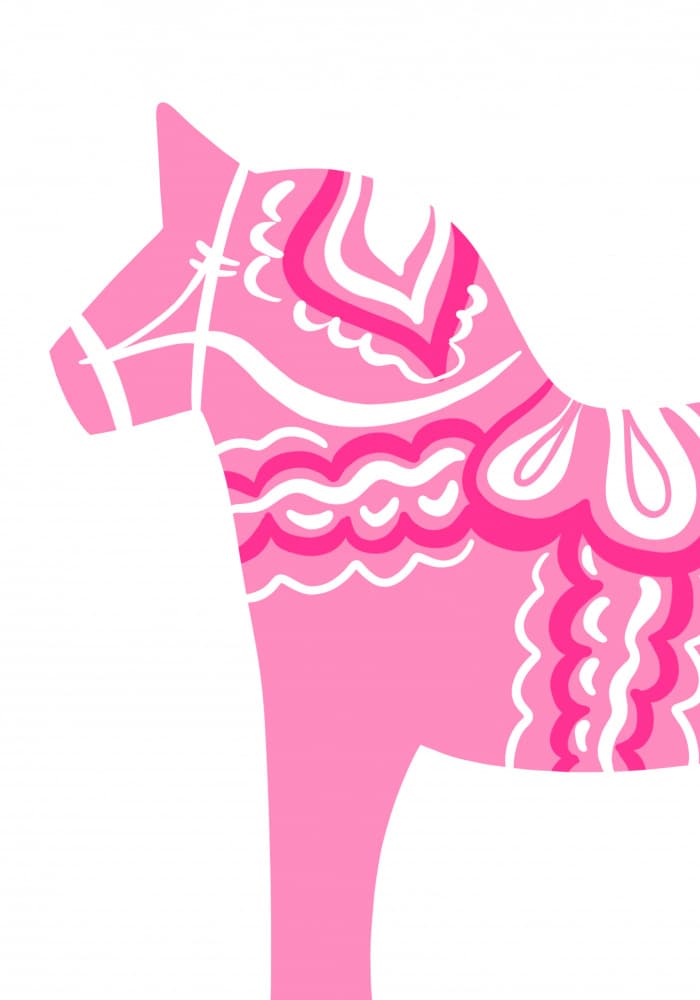 Pink Dala Silhouette by Athene Fritsch — canvas wall art