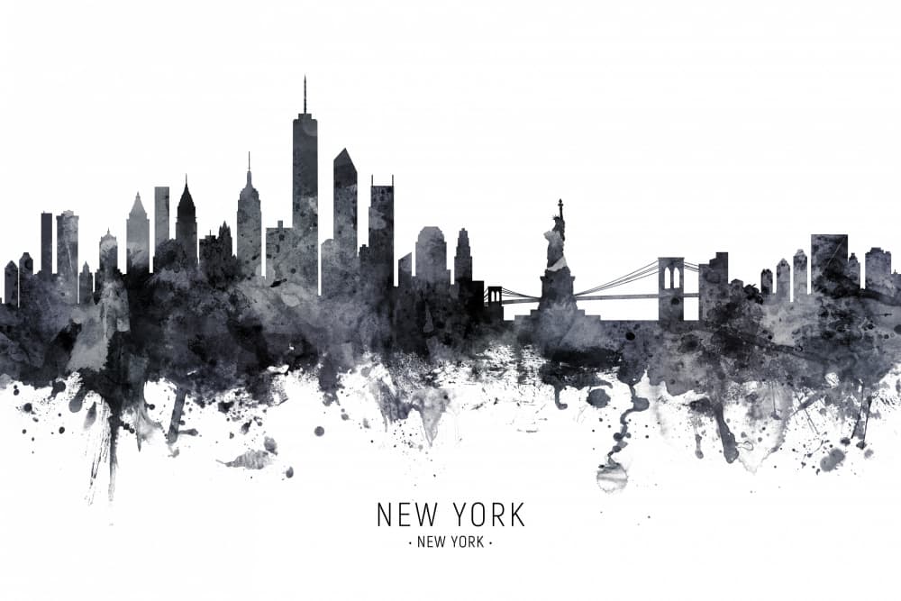 Iconic New York Skyline by Michael Tompsett — canvas wall art