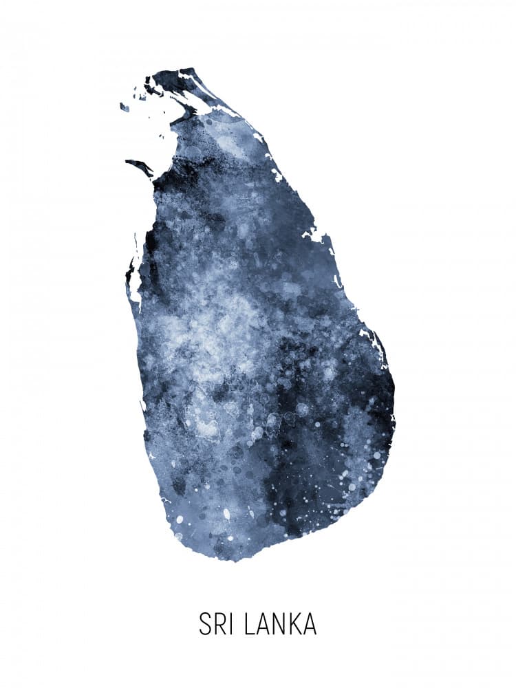 Cosmic Sri Lanka Map by Michael Tompsett — canvas wall art