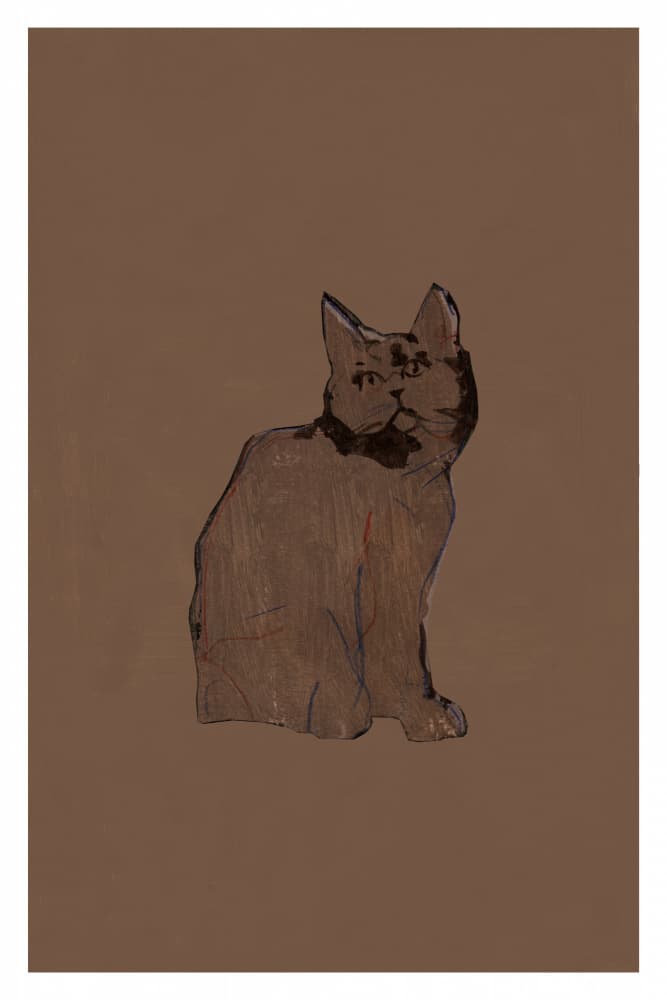 Quiet Brown Cat by cartissi — canvas wall art