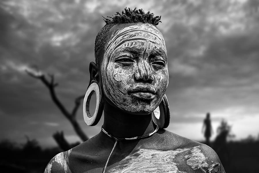 Mursi Woman Portrait by Svetlin Yosifov — canvas wall art