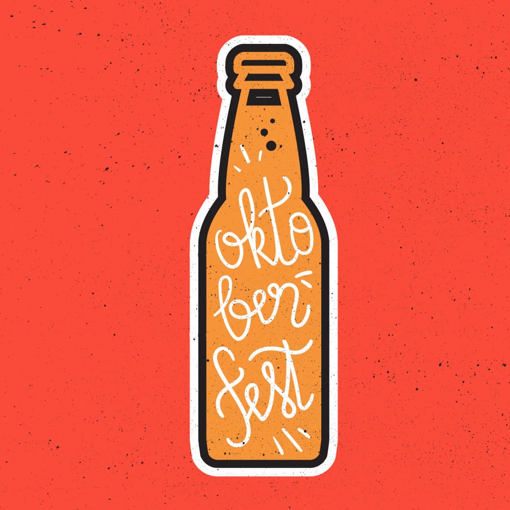 Oktoberfest Beer Bottle by Marika Barsrsind — canvas wall art