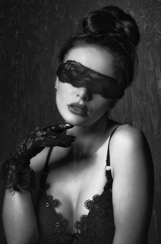 Mysterious Lace Portrait by Colin Dixon — canvas wall art
