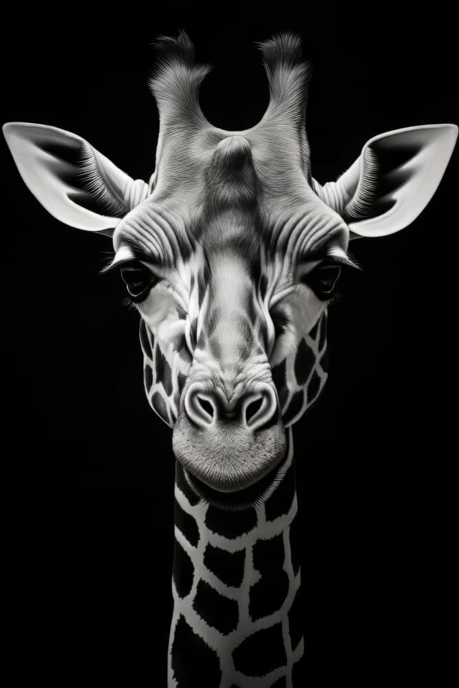 Majestic Giraffe Portrait by Bilge Paksoylu — canvas wall art