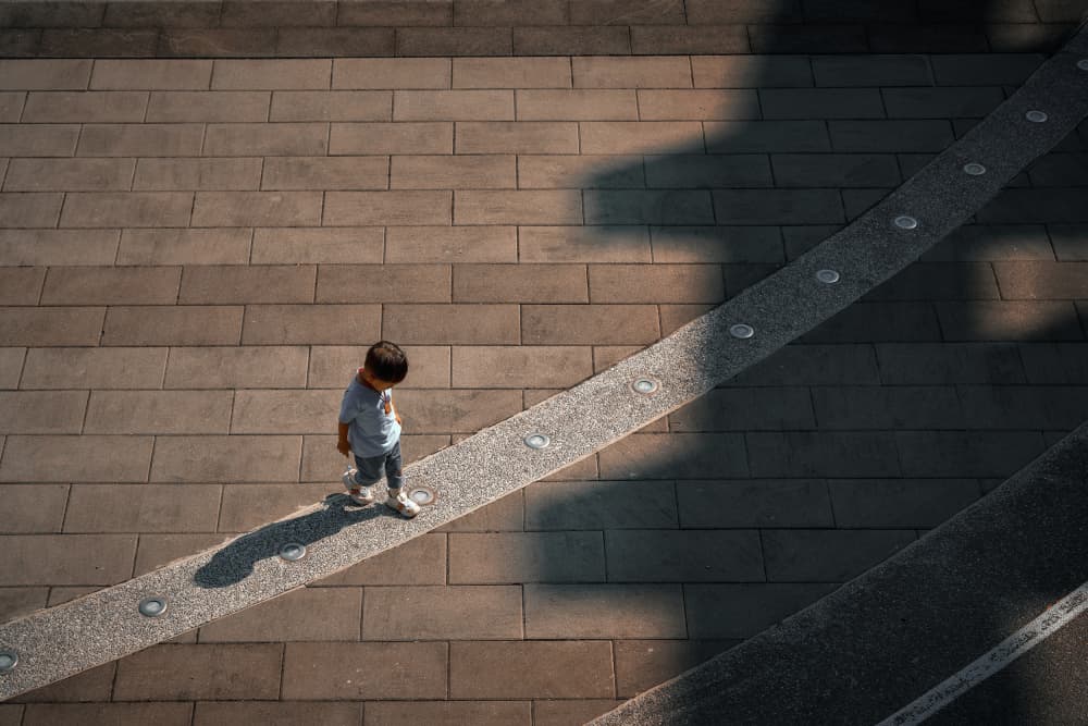 Lone Child Long Shadow by MingLun Tsai (蔡明倫) — canvas wall art