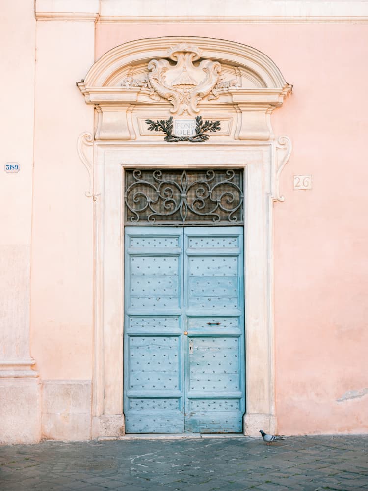 Pastel Trastevere - Rome Italy travel photography by Raisa Zwart — canvas wall art