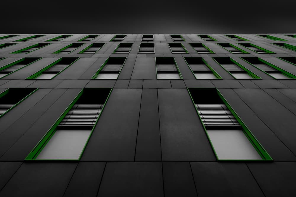 Geometric Green Windows by Adam Dauria ☂ — canvas wall art